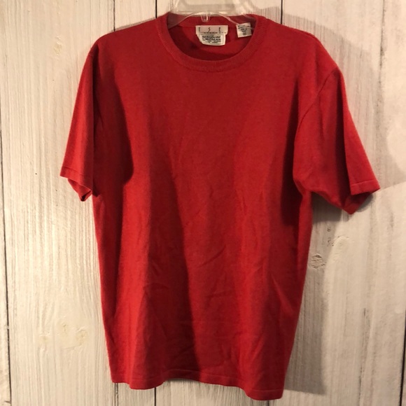 TSE Cashmere Bergdorf Goodman silk blend short sleeve sweater - Picture 1 of 6